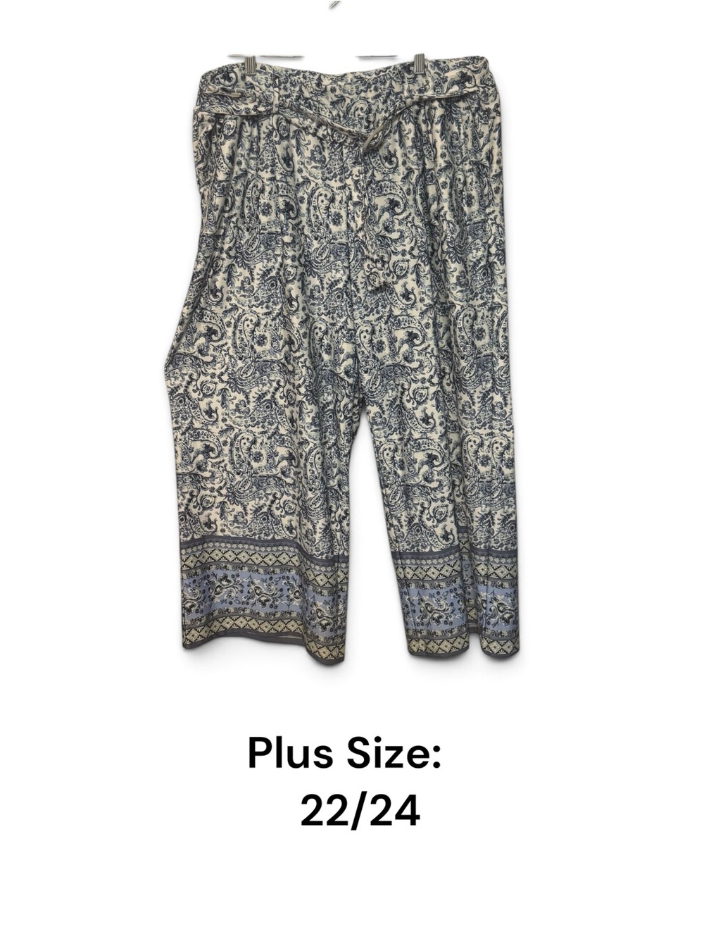 BEAUTIFUL Wide-Leg Palazzo Paisley Print Pants PLUS: 22/24 #P